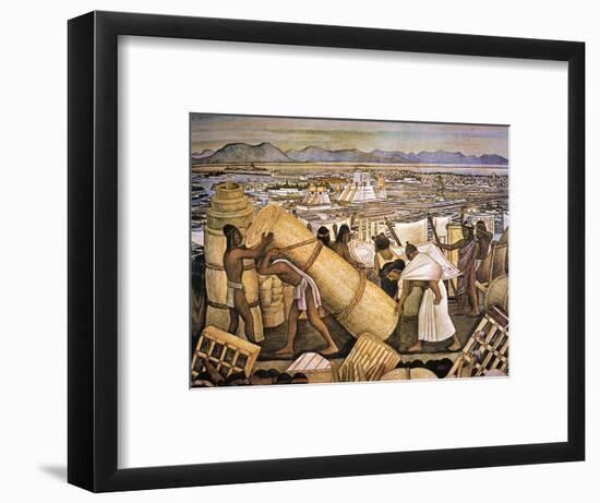 Tenochtitlan (Mexico City)-Diego Rivera-Framed Premium Giclee Print