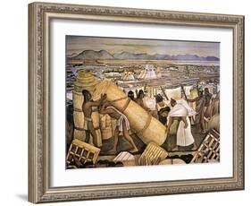 Tenochtitlan (Mexico City)-Diego Rivera-Framed Giclee Print