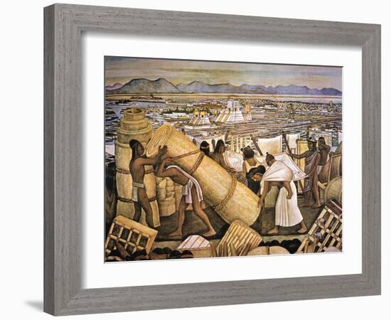 Tenochtitlan (Mexico City)-Diego Rivera-Framed Giclee Print