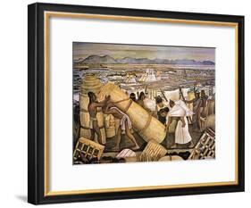 Tenochtitlan (Mexico City)-Diego Rivera-Framed Giclee Print