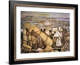 Tenochtitlan (Mexico City)-Diego Rivera-Framed Giclee Print
