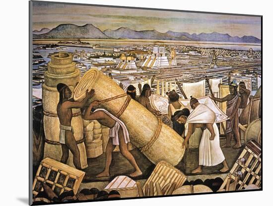 Tenochtitlan (Mexico City)-Diego Rivera-Mounted Giclee Print