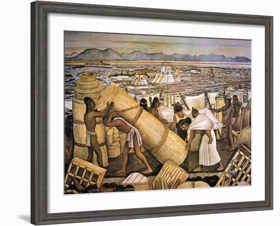 Tenochtitlan (Mexico City)-Diego Rivera-Framed Giclee Print