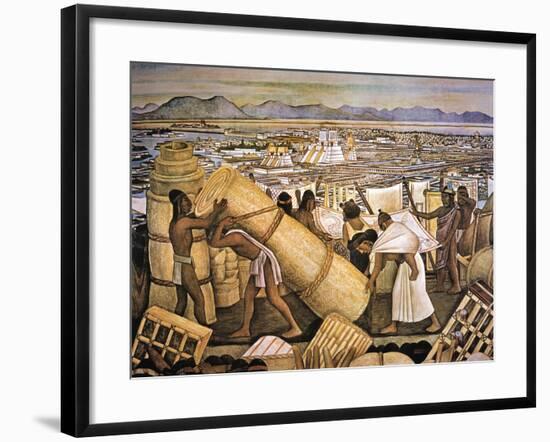 Tenochtitlan (Mexico City)-Diego Rivera-Framed Giclee Print