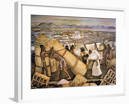 Tenochtitlan (Mexico City)-Diego Rivera-Framed Giclee Print