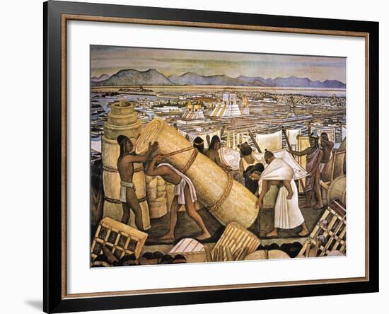 Tenochtitlan (Mexico City)-Diego Rivera-Framed Giclee Print