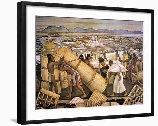 Tenochtitlan (Mexico City)-Diego Rivera-Framed Giclee Print