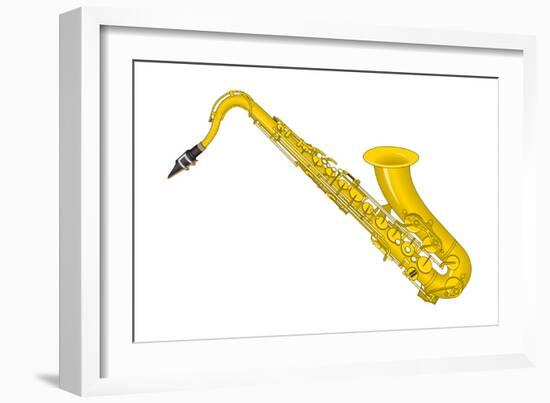 Tenor Saxophone, Brass, Musical Instrument-Encyclopaedia Britannica-Framed Art Print