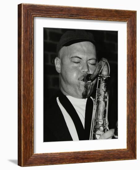 Tenor Saxophonist Dale Barlow Playing at the Fairway, Welwyn Garden City, Hertfordshire, 1996-Denis Williams-Framed Photographic Print