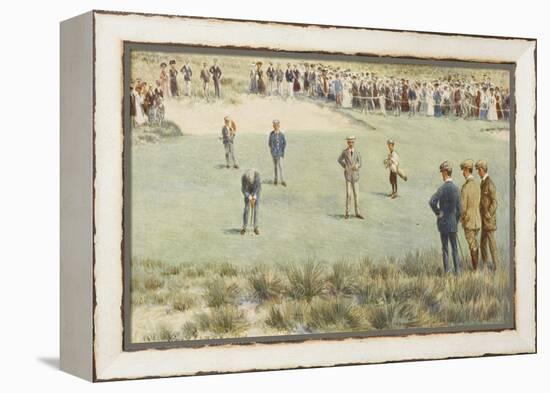 Tense Moment During a Championship Match at the Royal Sydney Golf Club Links Australia-Percy F.s. Spence-Framed Premier Image Canvas