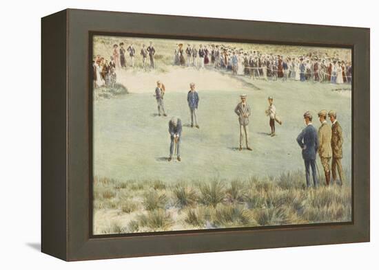 Tense Moment During a Championship Match at the Royal Sydney Golf Club Links Australia-Percy F.s. Spence-Framed Premier Image Canvas