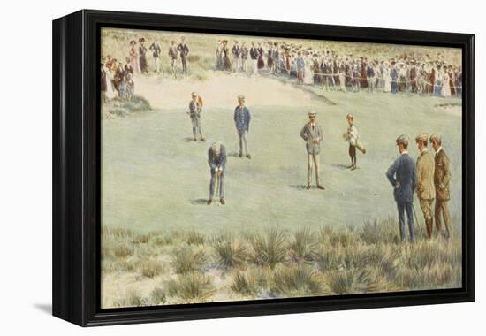 Tense Moment During a Championship Match at the Royal Sydney Golf Club Links Australia-Percy F.s. Spence-Framed Premier Image Canvas