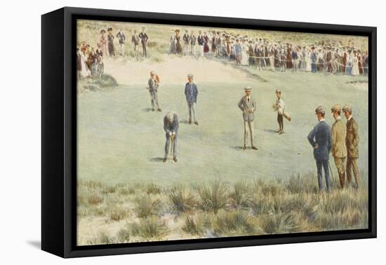 Tense Moment During a Championship Match at the Royal Sydney Golf Club Links Australia-Percy F.s. Spence-Framed Premier Image Canvas