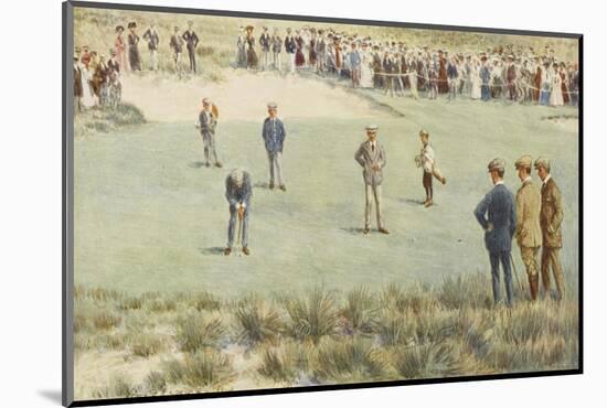 Tense Moment During a Championship Match at the Royal Sydney Golf Club Links Australia-Percy F.s. Spence-Mounted Photographic Print