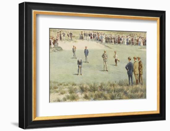 Tense Moment During a Championship Match at the Royal Sydney Golf Club Links Australia-Percy F.s. Spence-Framed Photographic Print