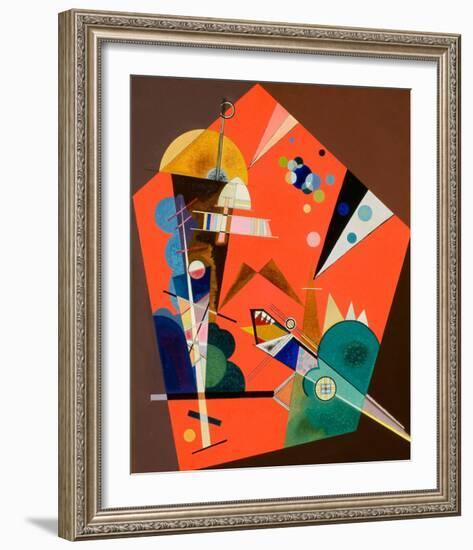 Tension in Red-Wassily Kandinsky-Framed Art Print