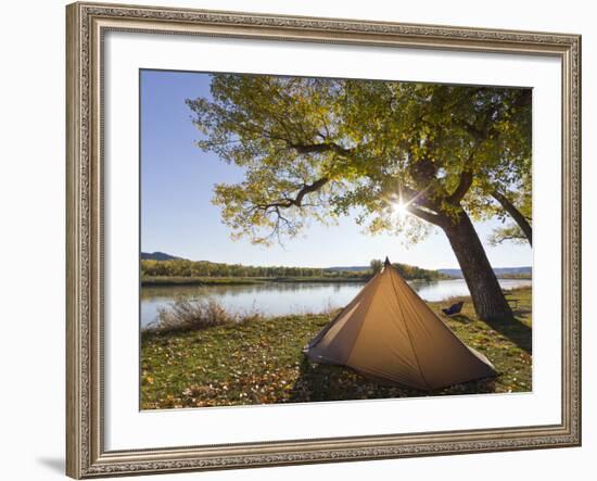 Tent at Judith River Campsite on the Upper Missouri River Breaks National Monument, Montana, Usa-Chuck Haney-Framed Photographic Print