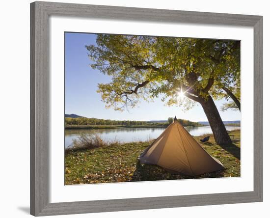 Tent at Judith River Campsite on the Upper Missouri River Breaks National Monument, Montana, Usa-Chuck Haney-Framed Photographic Print