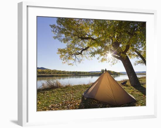 Tent at Judith River Campsite on the Upper Missouri River Breaks National Monument, Montana, Usa-Chuck Haney-Framed Photographic Print