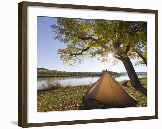 Tent at Judith River Campsite on the Upper Missouri River Breaks National Monument, Montana, Usa-Chuck Haney-Framed Photographic Print