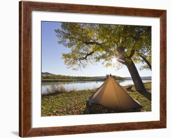 Tent at Judith River Campsite on the Upper Missouri River Breaks National Monument, Montana, Usa-Chuck Haney-Framed Photographic Print