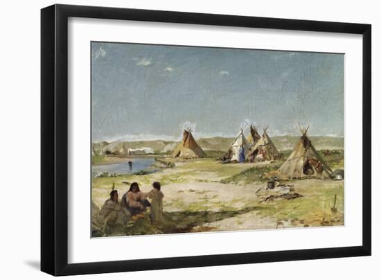 Tent Camp of Indians, Wyoming-Frank Buchser-Framed Giclee Print