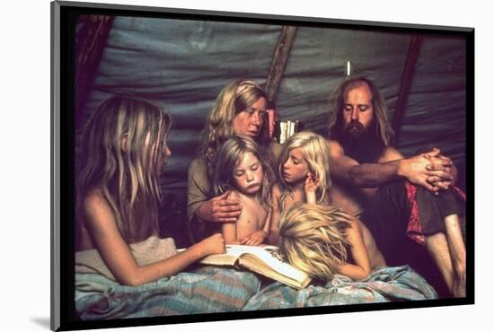 Tent Dwelling Hippie Family of Mystic Arts Commune Bray Family Reading Bedtime Stories-John Olson-Mounted Photographic Print