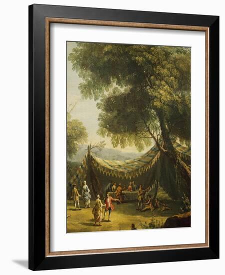 Tent in Countryside with Live Music, Detail from Spring-Antonio Diziani-Framed Giclee Print