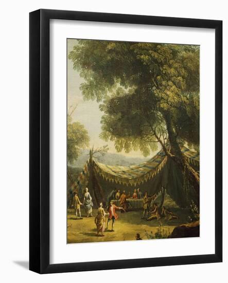 Tent in Countryside with Live Music, Detail from Spring-Antonio Diziani-Framed Giclee Print