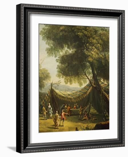 Tent in Countryside with Live Music, Detail from Spring-Antonio Diziani-Framed Giclee Print