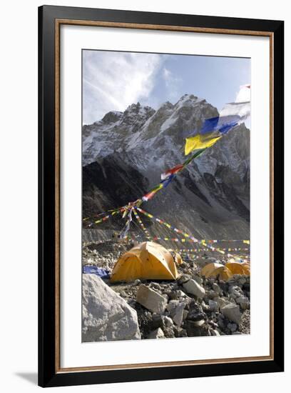 Tents of Mountaineers Along Khumbu Glacier, Mt Everest, Nepal-David Noyes-Framed Photographic Print