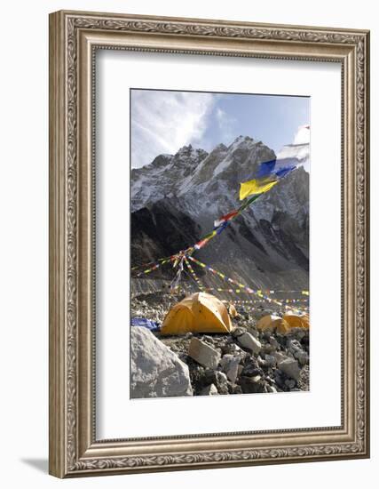 Tents of Mountaineers Along Khumbu Glacier, Mt Everest, Nepal-David Noyes-Framed Photographic Print