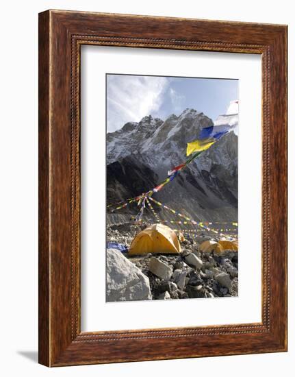 Tents of Mountaineers Along Khumbu Glacier, Mt Everest, Nepal-David Noyes-Framed Photographic Print