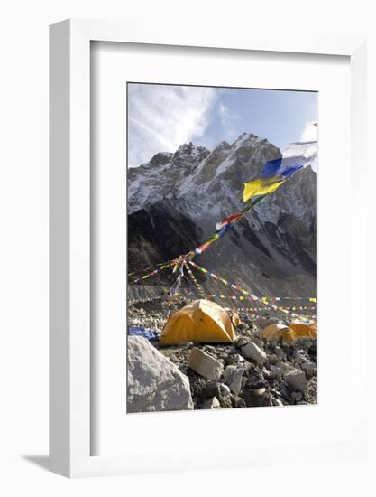 Tents of Mountaineers Along Khumbu Glacier, Mt Everest, Nepal-David Noyes-Framed Photographic Print