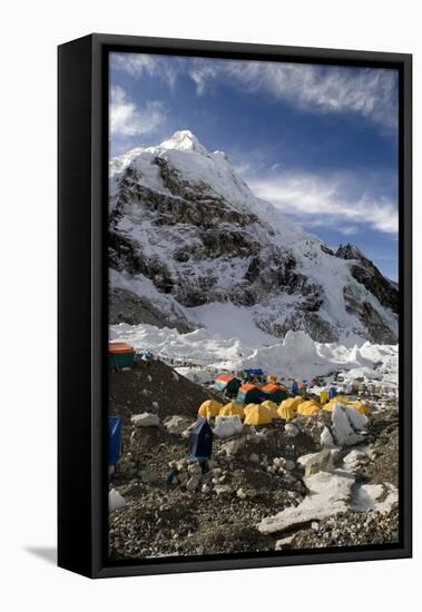 Tents of Mountaineers Scattered Along Khumbu Glacier, Base Camp, Mt Everest, Nepal-David Noyes-Framed Premier Image Canvas