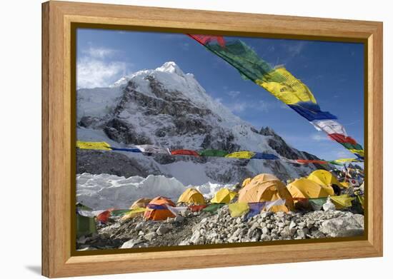 Tents of Mountaineers Scattered Along Khumbu Glacier, Base Camp, Mt Everest, Nepal-David Noyes-Framed Premier Image Canvas