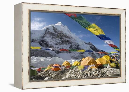 Tents of Mountaineers Scattered Along Khumbu Glacier, Base Camp, Mt Everest, Nepal-David Noyes-Framed Premier Image Canvas