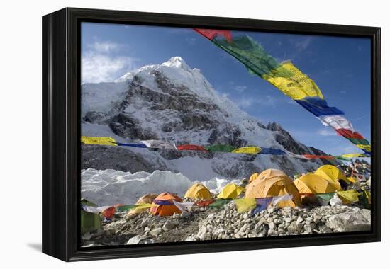 Tents of Mountaineers Scattered Along Khumbu Glacier, Base Camp, Mt Everest, Nepal-David Noyes-Framed Premier Image Canvas