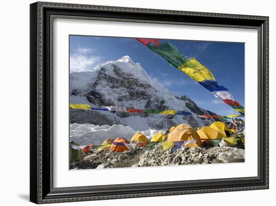 Tents of Mountaineers Scattered Along Khumbu Glacier, Base Camp, Mt Everest, Nepal-David Noyes-Framed Photographic Print