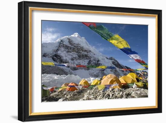 Tents of Mountaineers Scattered Along Khumbu Glacier, Base Camp, Mt Everest, Nepal-David Noyes-Framed Photographic Print