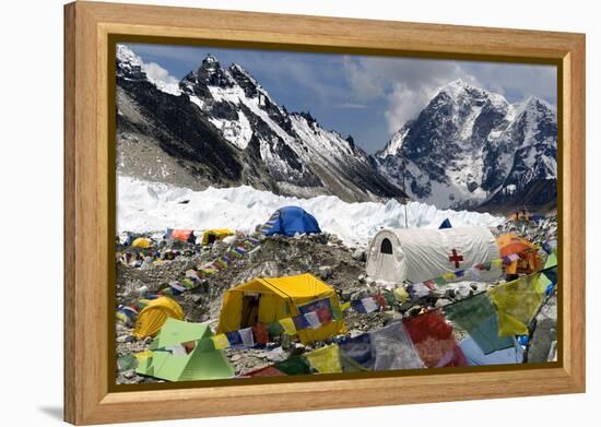 Tents of Mountaineers Scattered Along Khumbu Glacier, Base Camp, Mt Everest, Nepal-David Noyes-Framed Premier Image Canvas