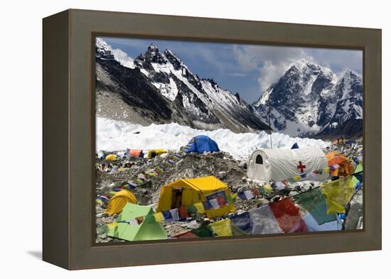 Tents of Mountaineers Scattered Along Khumbu Glacier, Base Camp, Mt Everest, Nepal-David Noyes-Framed Premier Image Canvas