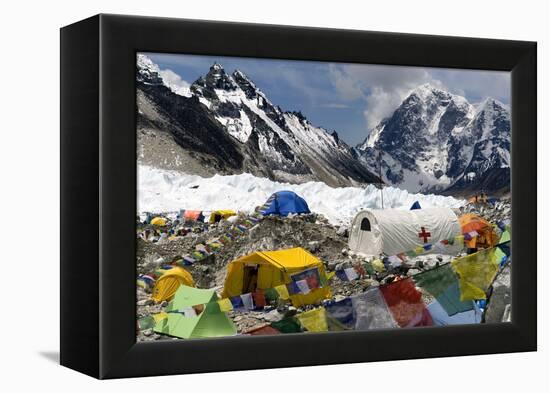 Tents of Mountaineers Scattered Along Khumbu Glacier, Base Camp, Mt Everest, Nepal-David Noyes-Framed Premier Image Canvas