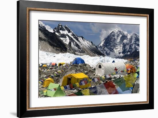 Tents of Mountaineers Scattered Along Khumbu Glacier, Base Camp, Mt Everest, Nepal-David Noyes-Framed Photographic Print