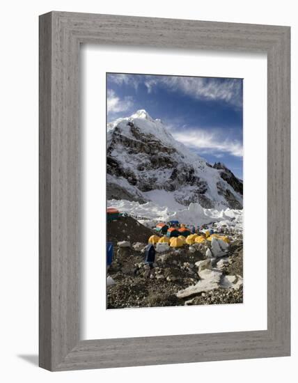 Tents of Mountaineers Scattered Along Khumbu Glacier, Base Camp, Mt Everest, Nepal-David Noyes-Framed Photographic Print