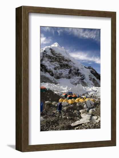 Tents of Mountaineers Scattered Along Khumbu Glacier, Base Camp, Mt Everest, Nepal-David Noyes-Framed Photographic Print