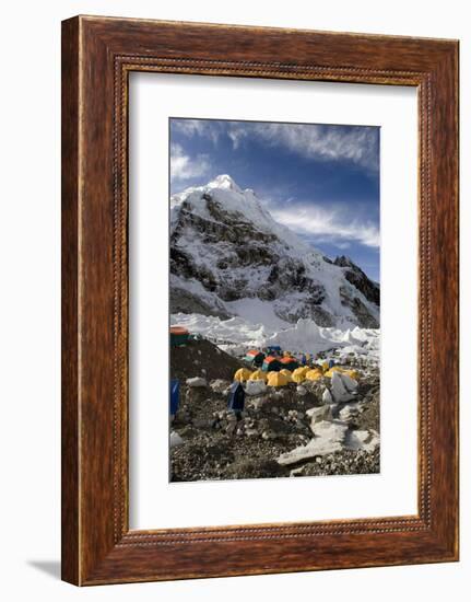 Tents of Mountaineers Scattered Along Khumbu Glacier, Base Camp, Mt Everest, Nepal-David Noyes-Framed Photographic Print