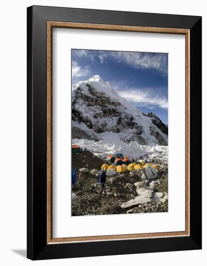 Tents of Mountaineers Scattered Along Khumbu Glacier, Base Camp, Mt Everest, Nepal-David Noyes-Framed Photographic Print