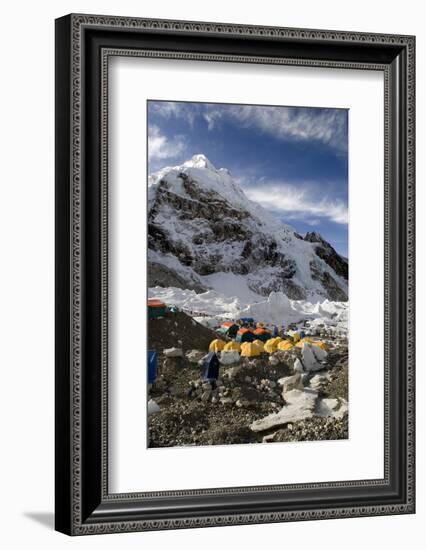 Tents of Mountaineers Scattered Along Khumbu Glacier, Base Camp, Mt Everest, Nepal-David Noyes-Framed Photographic Print