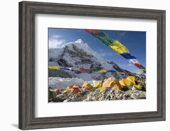 Tents of Mountaineers Scattered Along Khumbu Glacier, Base Camp, Mt Everest, Nepal-David Noyes-Framed Photographic Print